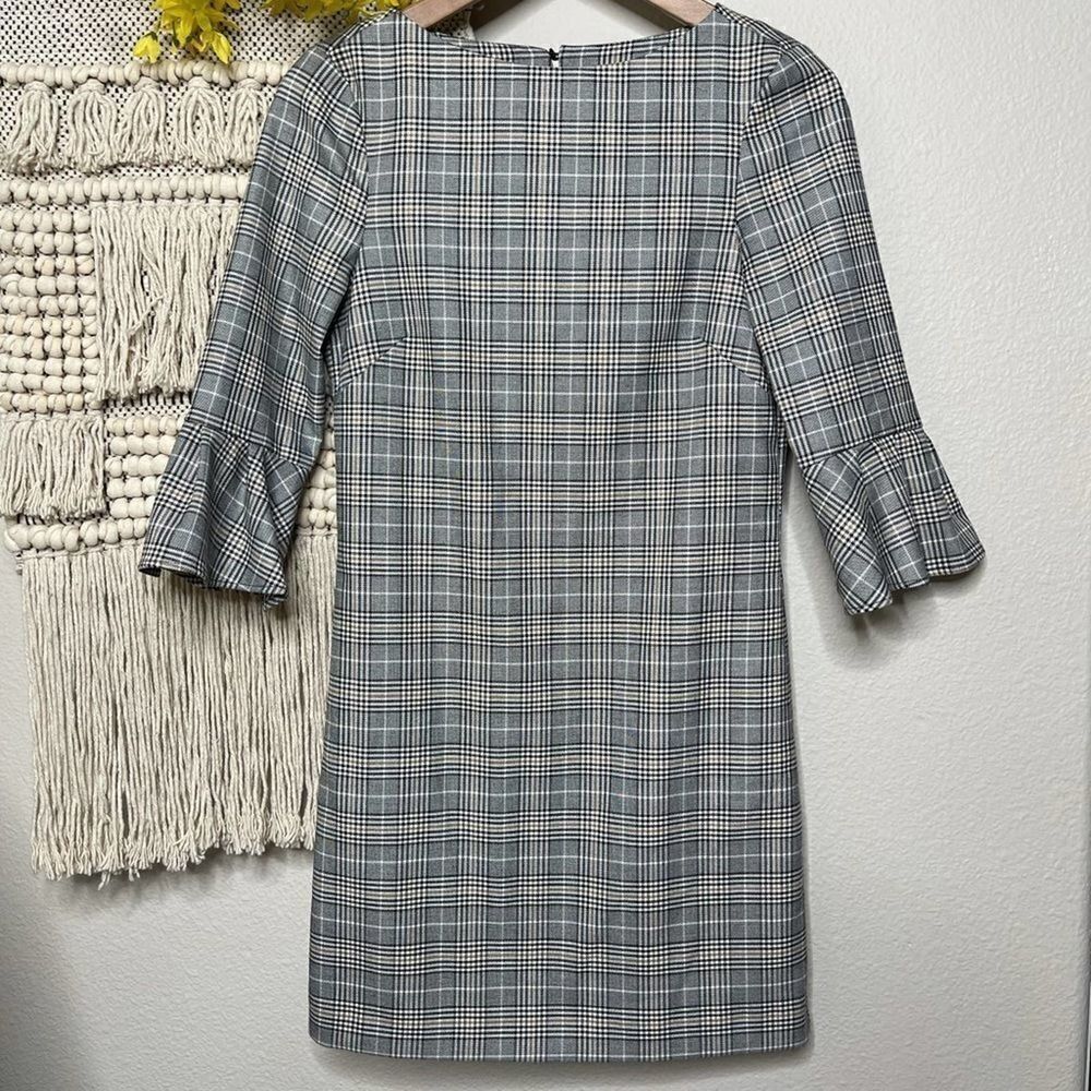 H&M Plaid Bell Sleeve Dress Size 2